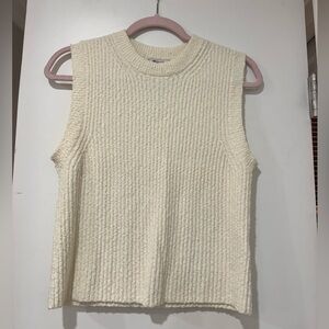 Madewell Cream Ribbed Knit Top